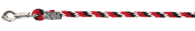 Uwiąz dla konia Mustang z bezpiecznym karabińczykiem 200 cm czerwony/czarny/biały