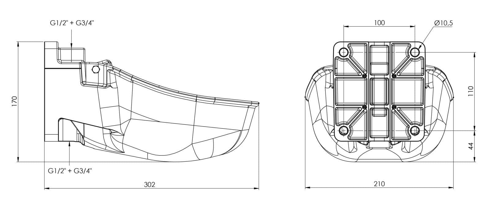 Poidło dla bydła i koni K50 2,2 l oliwkowe tworzywo sztuczne