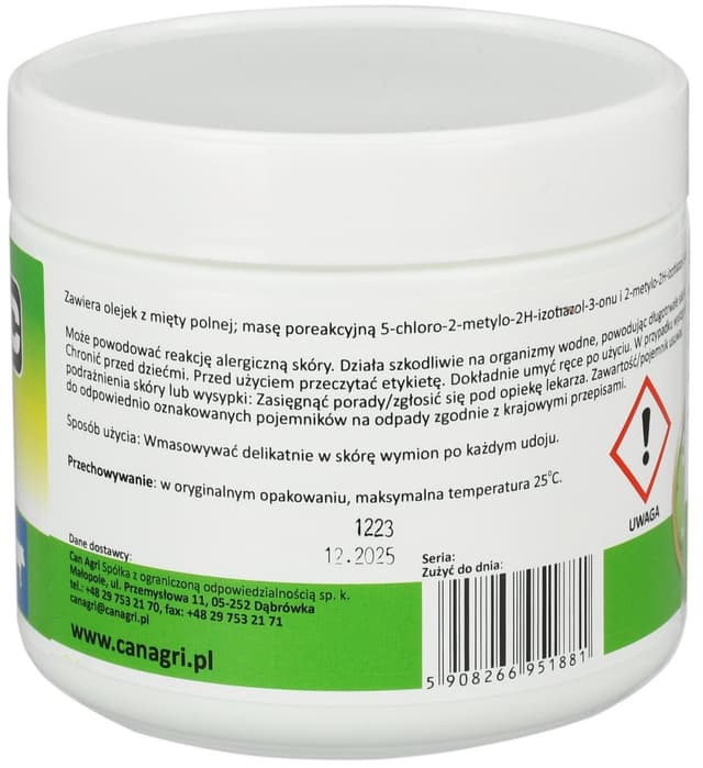 Balsam do wymion z olejkiem z mięty pieprzowej 12 500 ml Can Agri