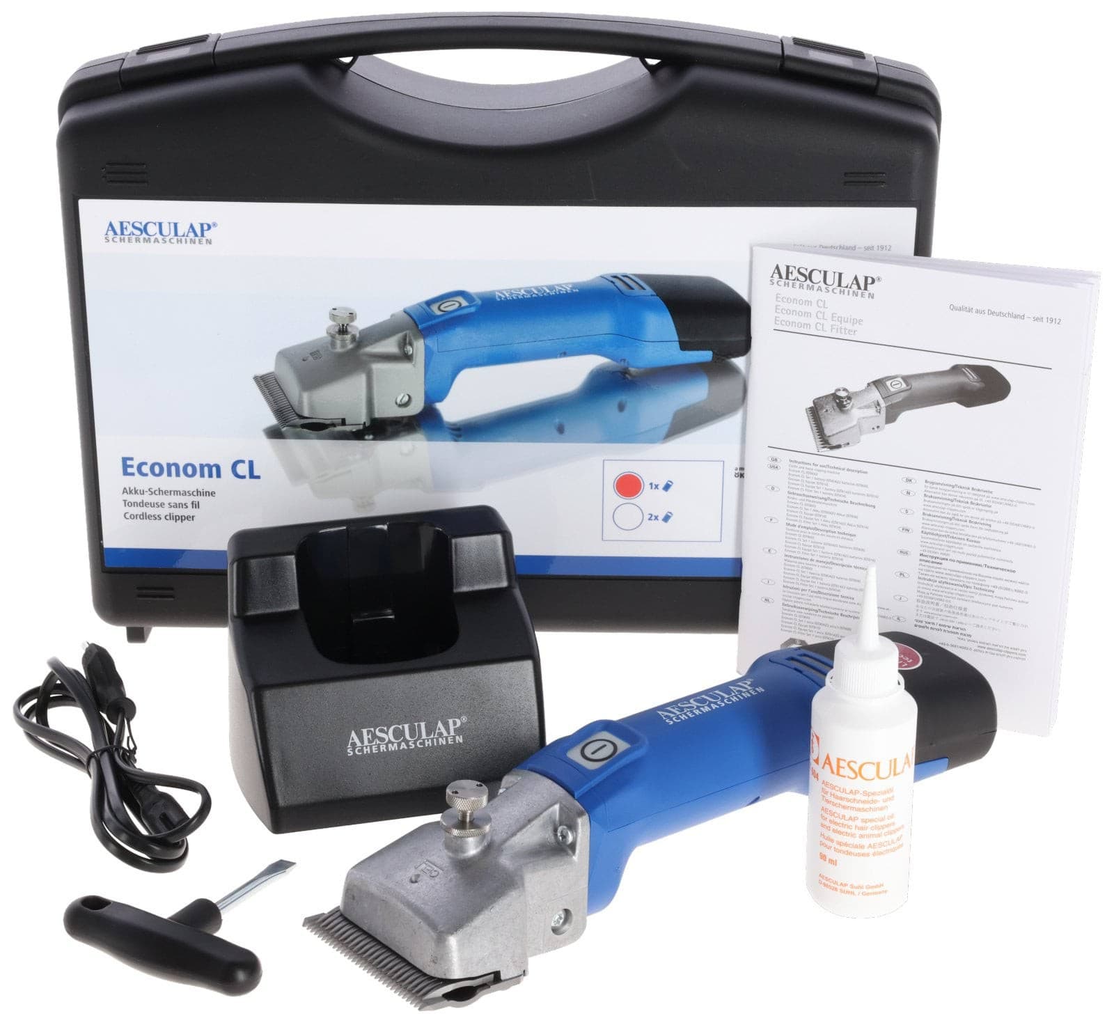 Maszynka do strzyżenia koni i bydła Econom CL, niebieska