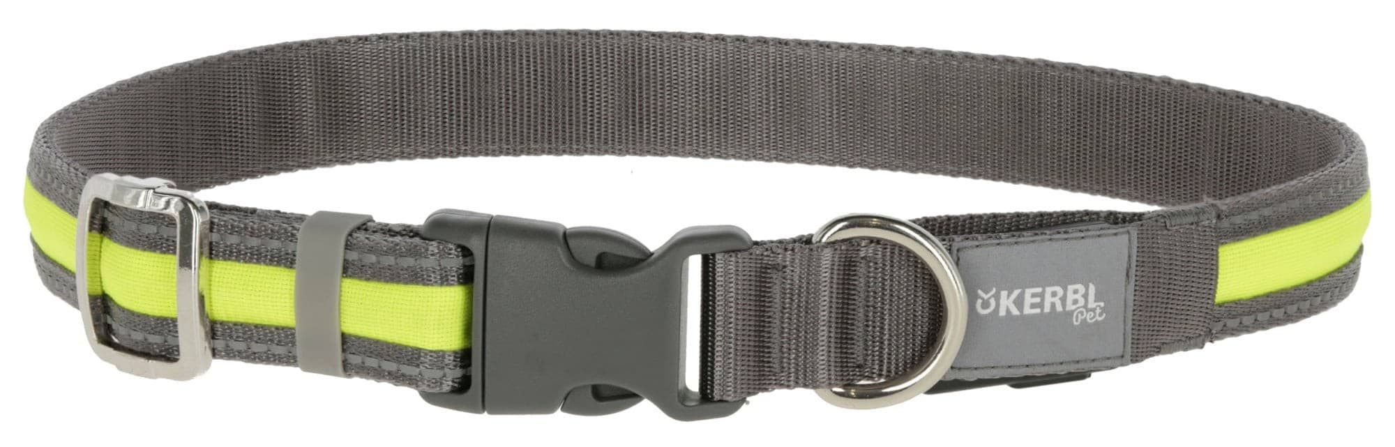 Obroża podświetlana dla psa Light & Reflex, 35 - 50 cm x 20 mm, żółta, Kerbl