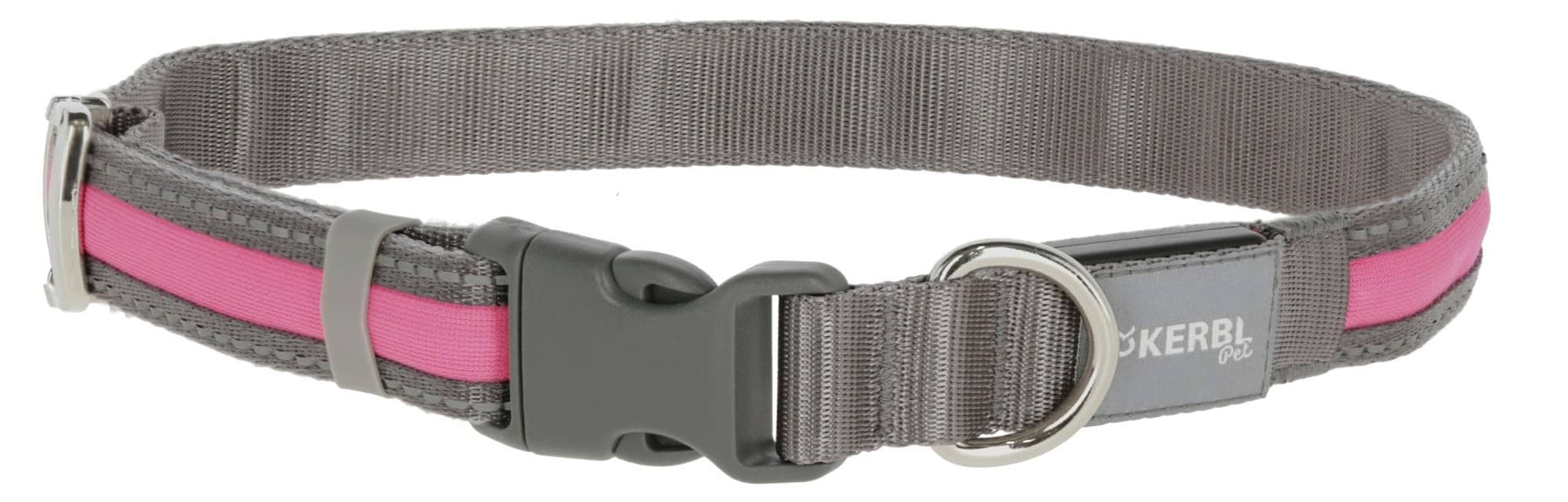 Obroża podświetlana dla psa Light & Reflex, 45 - 65 cm, różowa, Kerbl
