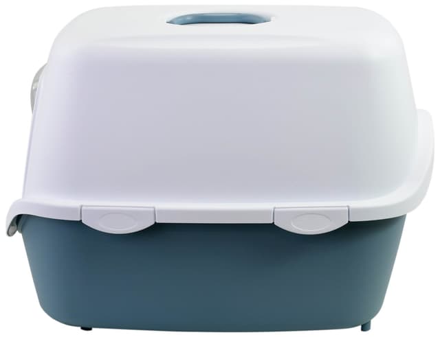 Kuweta zamykana Cathy, biało-niebieska, 56 x 40 x 40 cm, Stefanplast