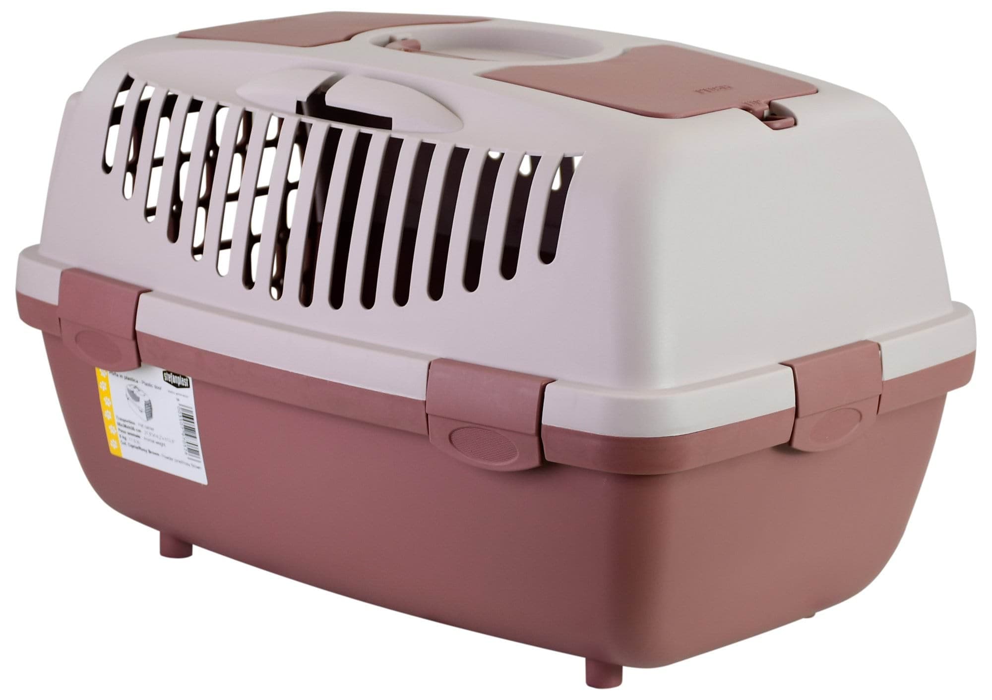 Transporter Gulliver 2 z plastikowymi drzwiczkami, 55 x 36 x 35 cm, różowy/brązowy, 8 kg, Stefanplas