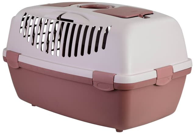 Transporter Gulliver 3 z plastikowymi drzwiczkami, 61 x 40 x 38 cm, różowy/brązowy, 12 kg, Stefanpla