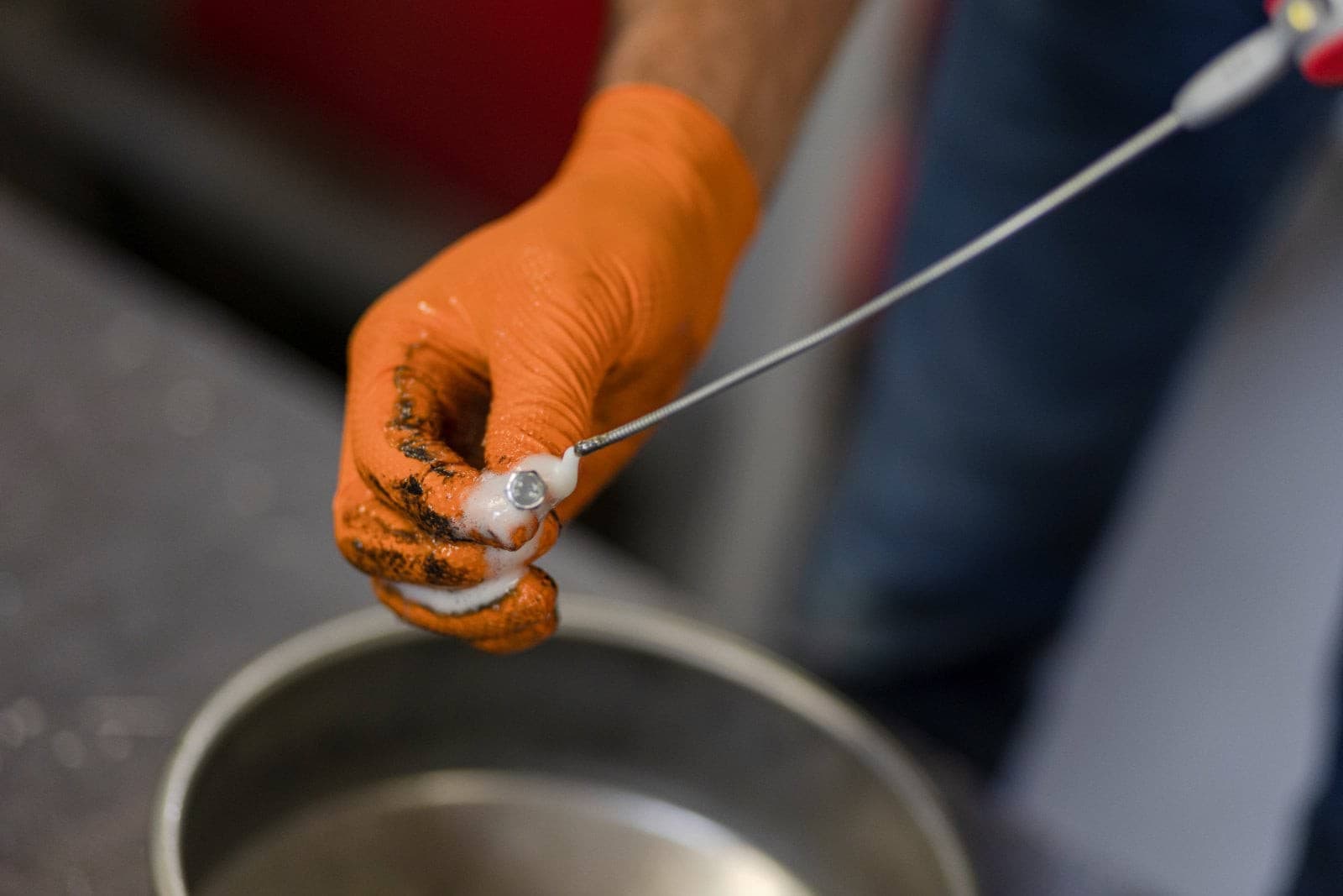 Rękawice nitrylowe Nitrile X-Grip XL 240 mm pomarańczowe 50 szt Kerbl