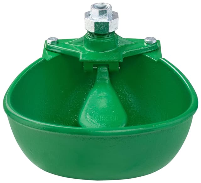 Poidło miskowe żeliwne KERBL PM-6 3L dla bydła i koni oliwkowe