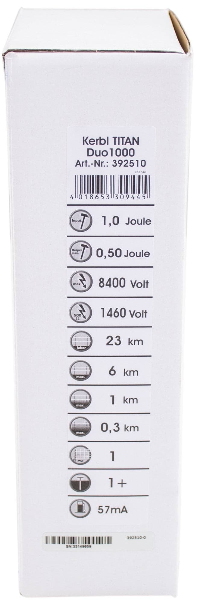 Elektryzator TITAN DUO 1000 dla koni i bydła, 1,0 J