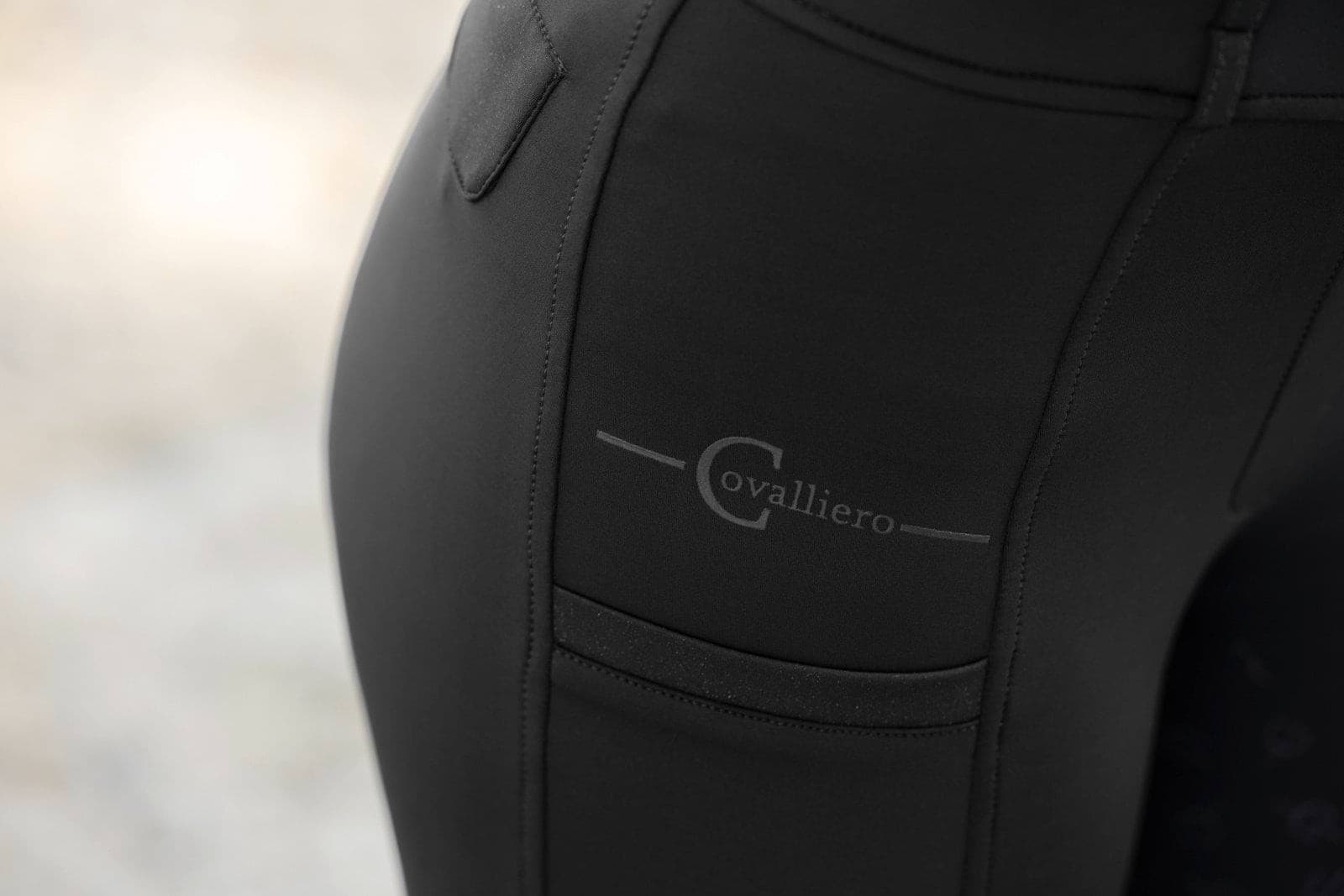 Legginsy jeździeckie HighWaist damskie, czarne, Covalliero