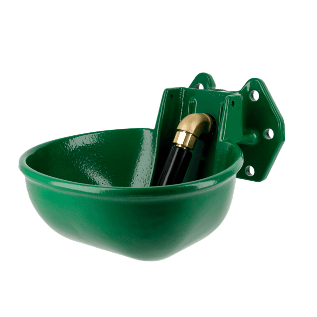 Poidło miskowe żeliwne Kerbl 2,5L oliwkowe dla bydła i koni